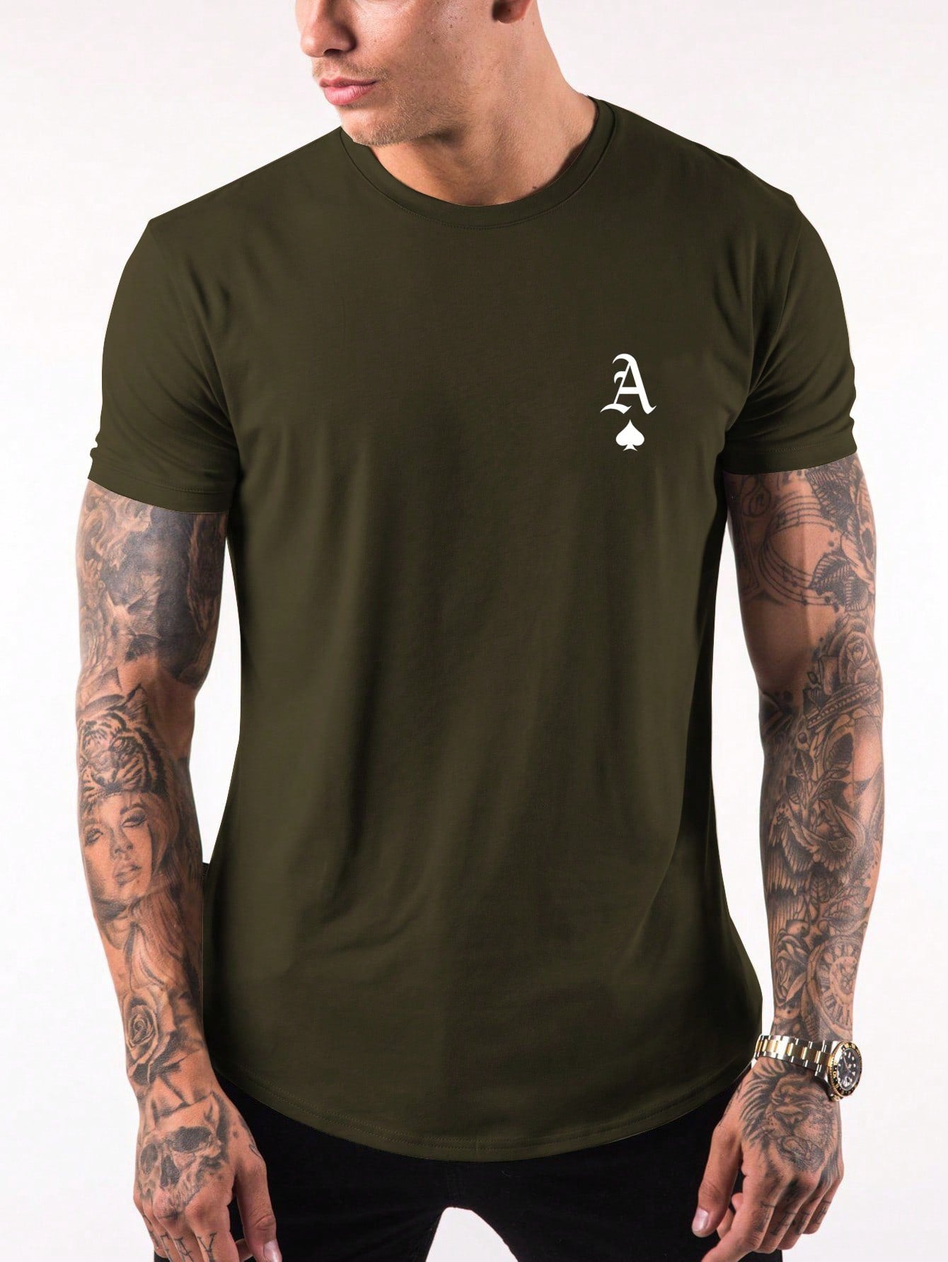 Manfinity Homme Men Playing Card Print Tee