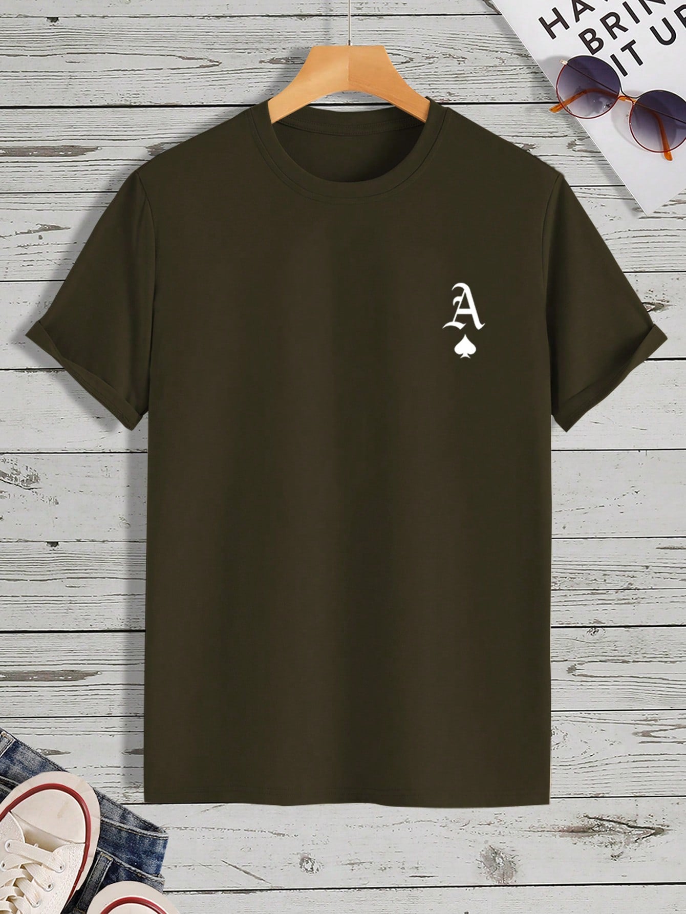 Manfinity Homme Men Playing Card Print Tee