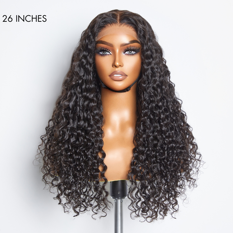 VIP Discount | Breathable Deep Wave 4x4 Closure Lace Glueless Mid Part Long Wig 100% Human Hair