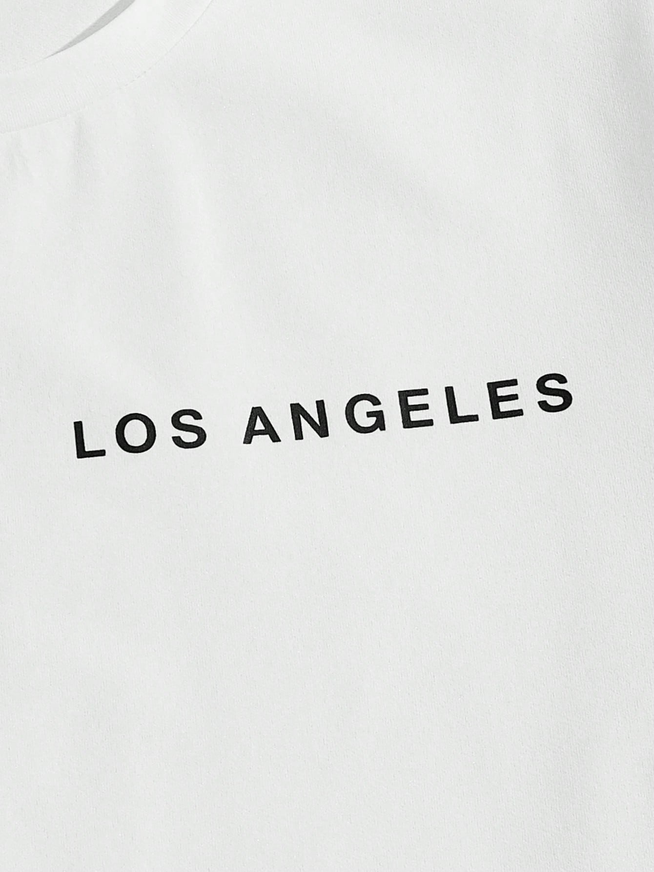 Manfinity EMRG Men Bear Letter Graphic Tee Drawstring Waist Shorts