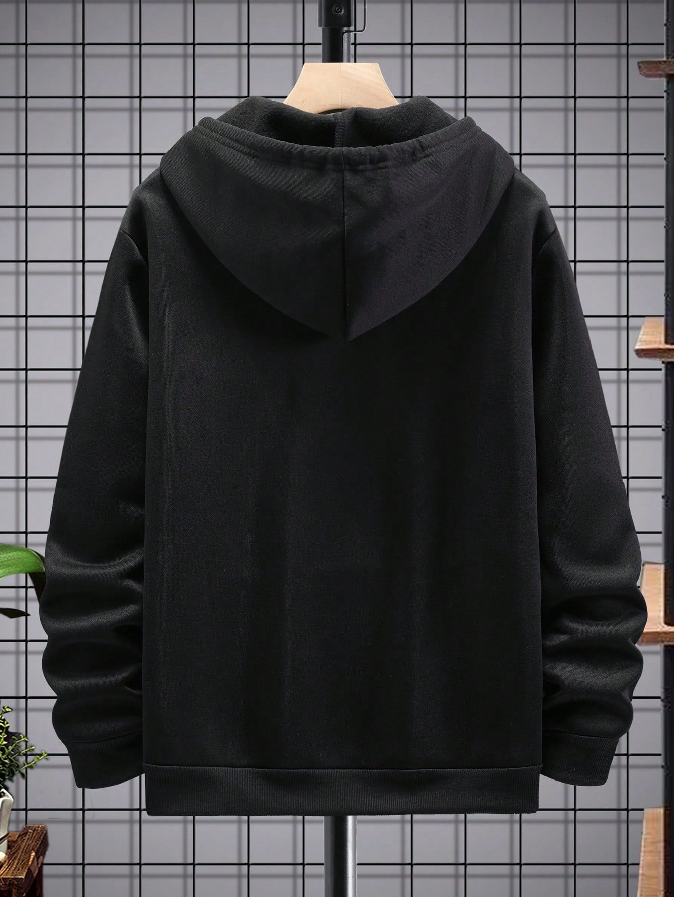 Manfinity Homme Men Slogan Graphic Kangaroo Pocket Drawstring Hoodie