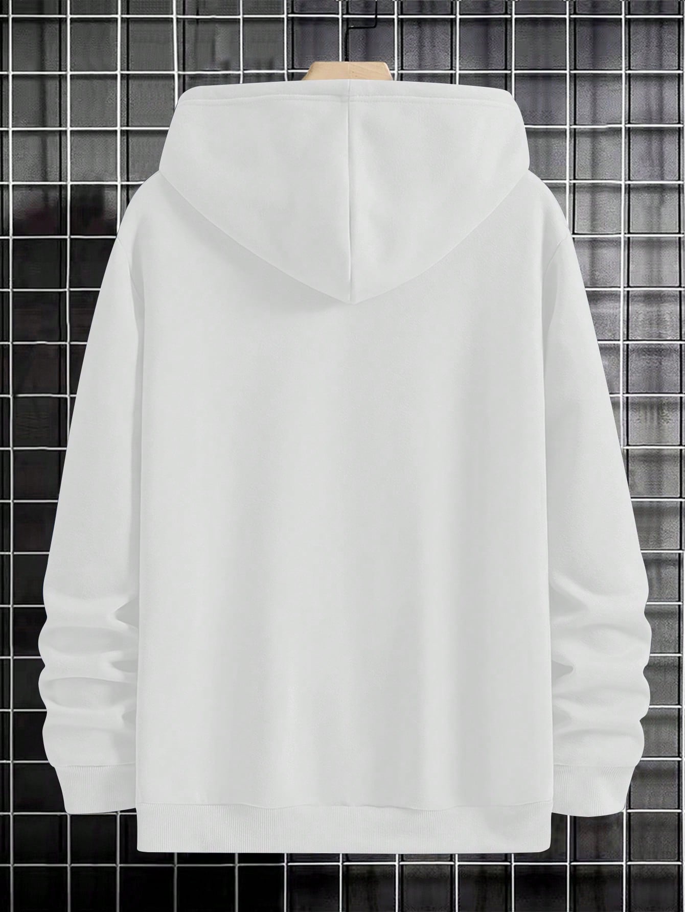 Manfinity Homme Men Slogan Graphic Kangaroo Pocket Drawstring Hoodie