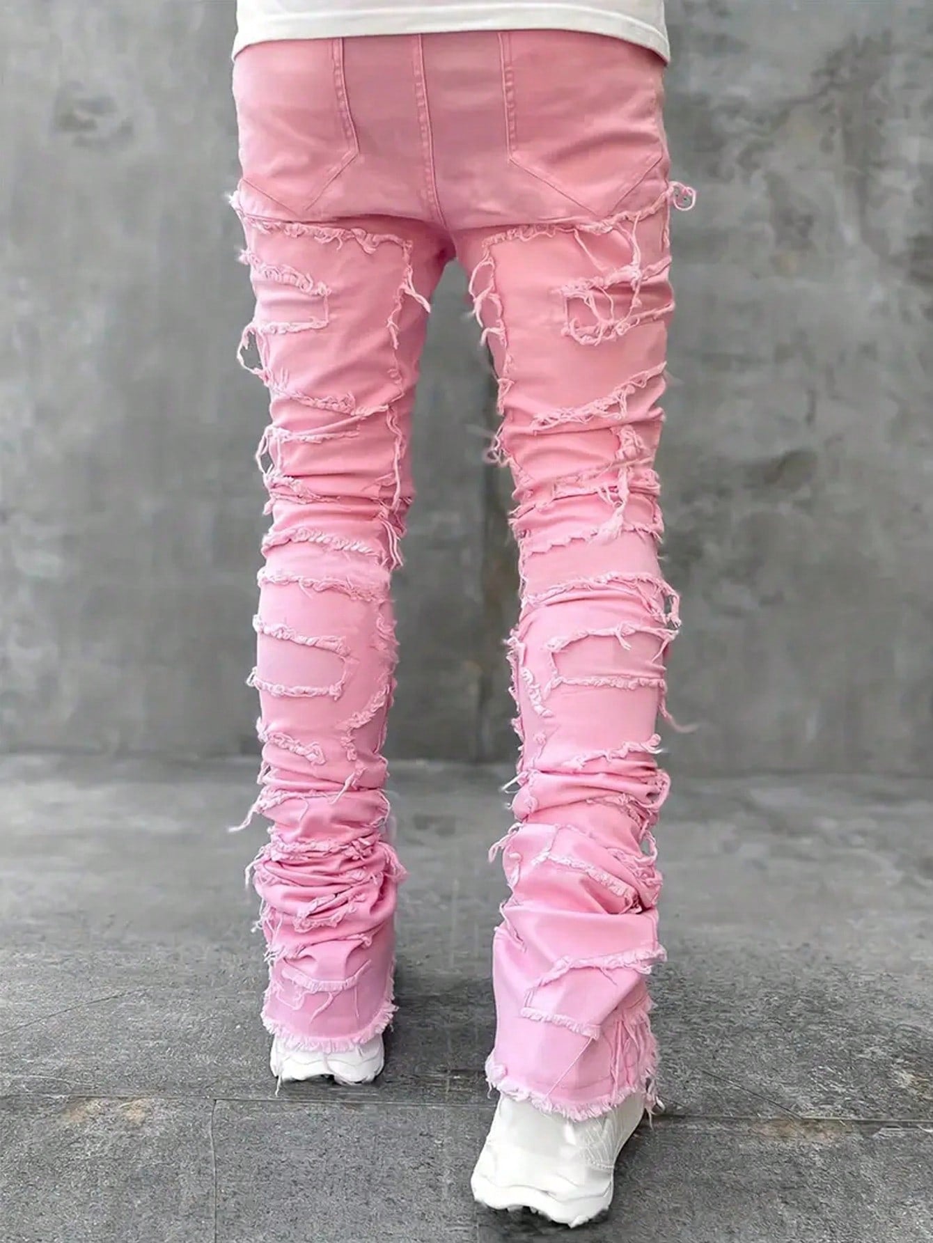 Men Ripped Frayed Jeans