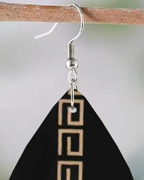 1Pair Geometric Print Waterdrop Hook Earrings - Healthier Me Beauty, LLC