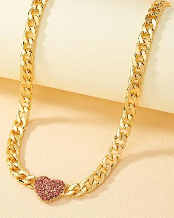 1pc Heart Pattern Hollow Out Wide Chain Choker - Healthier Me Beauty, LLC