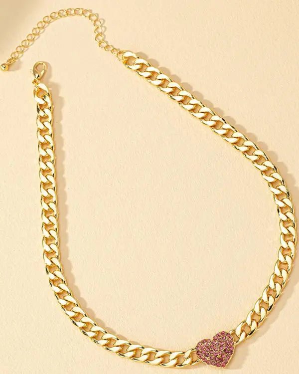 1pc Heart Pattern Hollow Out Wide Chain Choker - Healthier Me Beauty, LLC