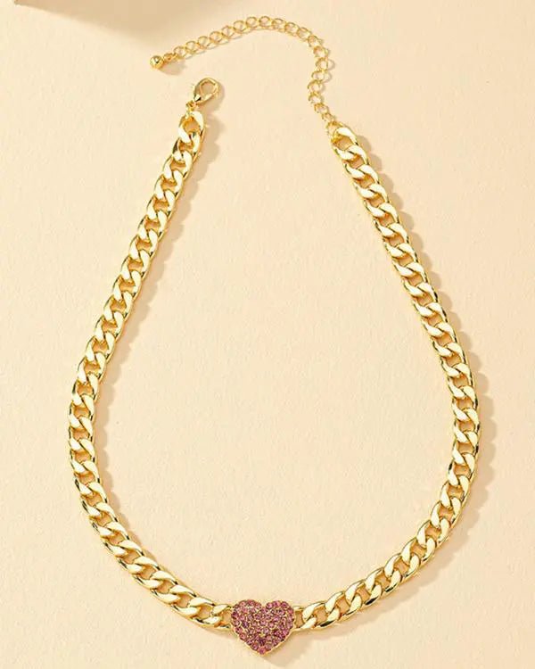 1pc Heart Pattern Hollow Out Wide Chain Choker - Healthier Me Beauty, LLC