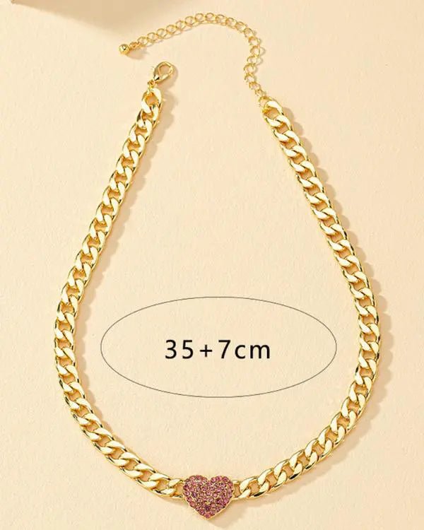 1pc Heart Pattern Hollow Out Wide Chain Choker - Healthier Me Beauty, LLC