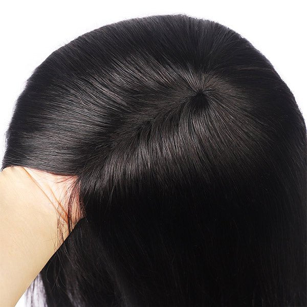 2 Pieces Wigs Middle Part 100% Human Hair Wigs, No Lace Wigs Machine Made Wigs - Healthier Me Beauty, LLC