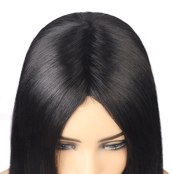 2 Pieces Wigs Middle Part 100% Human Hair Wigs, No Lace Wigs Machine Made Wigs - Healthier Me Beauty, LLC