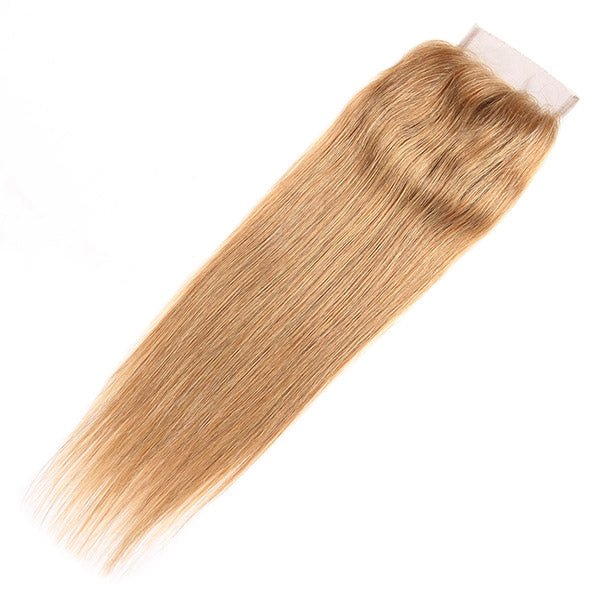 #27 Straight Hair Bundles with Closure Colored Human Hair 3 Bundles with 4x4 Lace Closure - Healthier Me Beauty, LLC