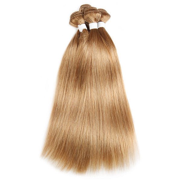 #27 Straight Hair Bundles with Closure Colored Human Hair 3 Bundles with 4x4 Lace Closure - Healthier Me Beauty, LLC