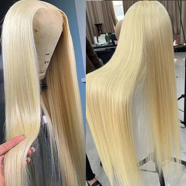 613 Blonde Straight Hair 4x4 Lace Closure Wigs HD Transparent Lace Front Human Hair Wig - Healthier Me Beauty, LLC