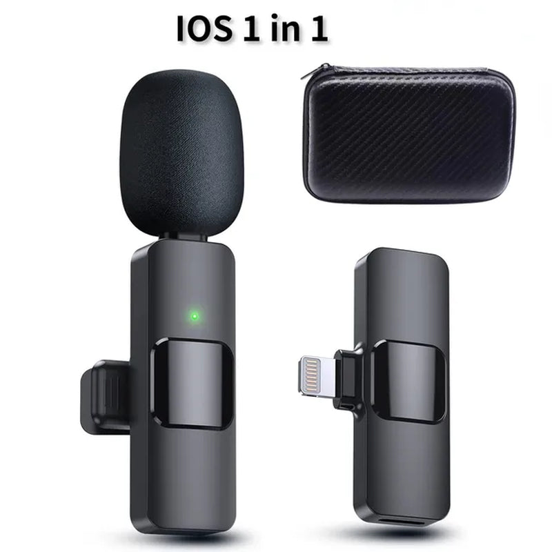JOCEEY K9 Lavalier Wireless Microphone,Wireless Microphone,Live Microphone for IOS and Type-C Phone Microphone for Recordin