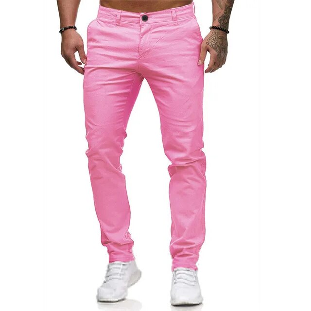 Autumn Mens Pants Cotton Casual Stretch Male Trousers