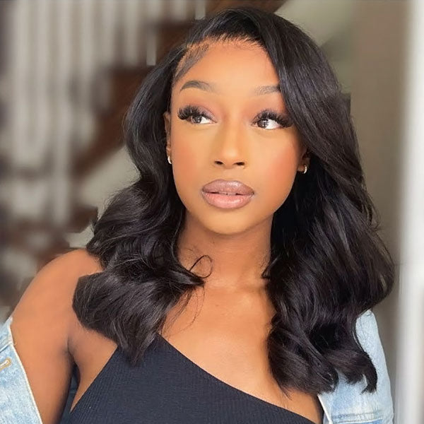 Glueless Body Wave Wig 5x5 HD Lace Wig Short Bob Wigs Pre Cut Wear and Go Wigs