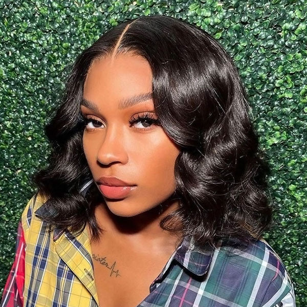 Glueless Body Wave Wig 5x5 HD Lace Wig Short Bob Wigs Pre Cut Wear and Go Wigs