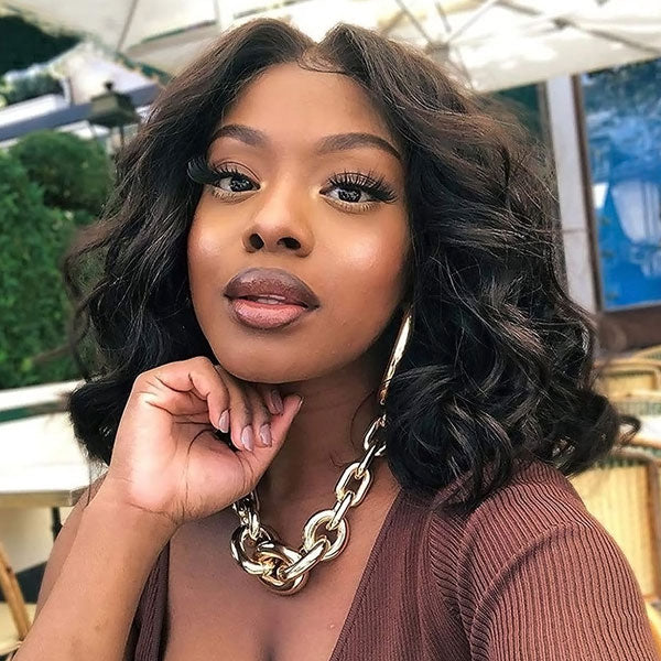 Glueless Body Wave Wig 5x5 HD Lace Wig Short Bob Wigs Pre Cut Wear and Go Wigs