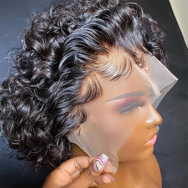 Short Curly Bob Lace Wigs Kinky Short Curly Bob Wig 100% Human Hair Short Curly Wigs - Healthier Me Beauty, LLC