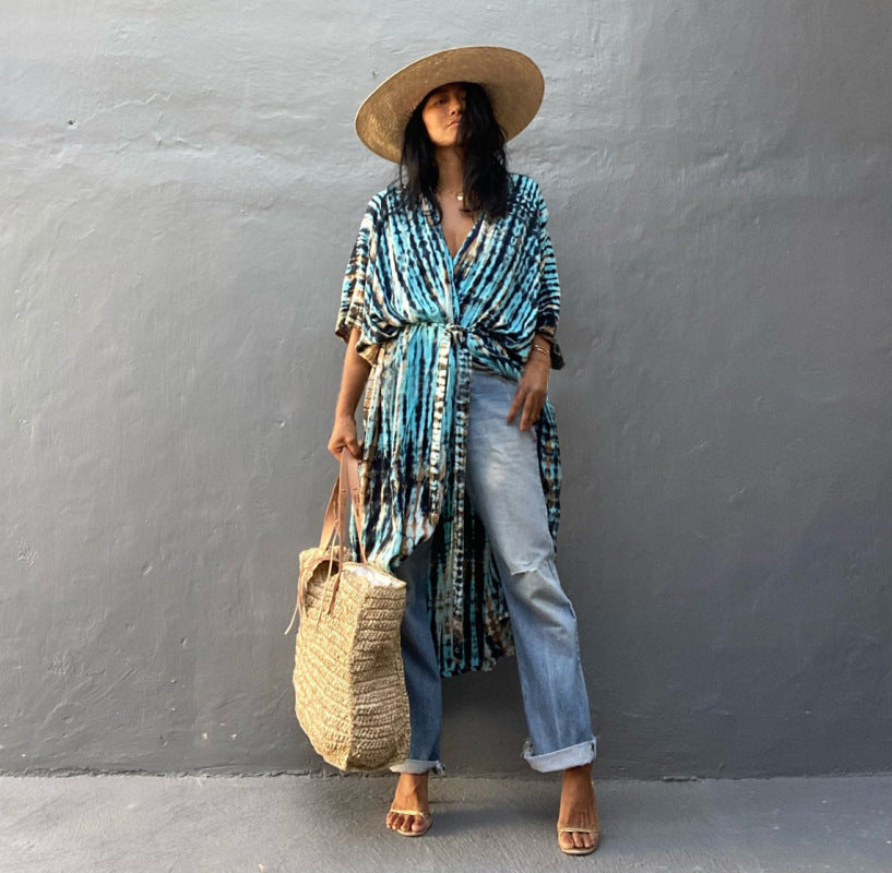 Women's Tie Dye Cover-Up Cardigan - Healthier Me Beauty, LLC