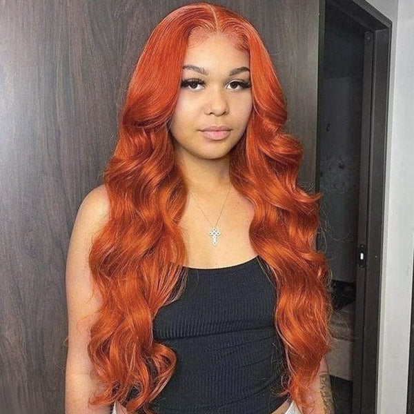 Ginger Orange Bundles with Closure Body Wave Human Hair 3 Bundles with HD Lace Closure - Healthier Me Beauty, LLC