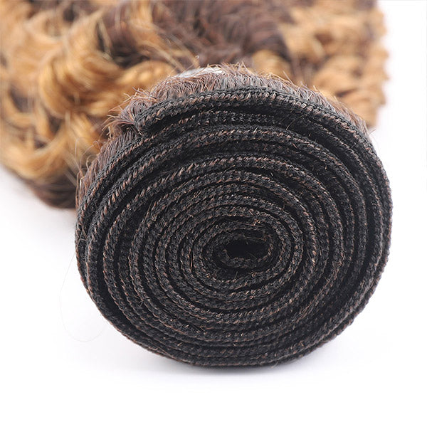 Balayage Highlight Curly Hair Virgin Human Hair 3 Bundles - Healthier Me Beauty, LLC