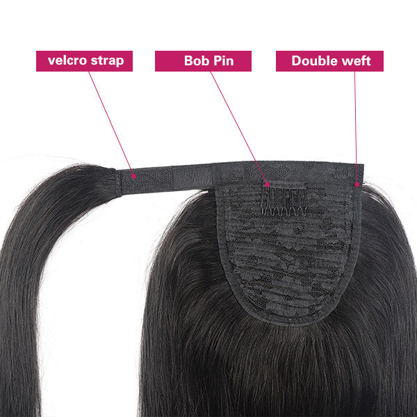 Wrap Around Ponytail Human Hair Extension Virgin Straight Hair Ponytail Extension - Healthier Me Beauty, LLC
