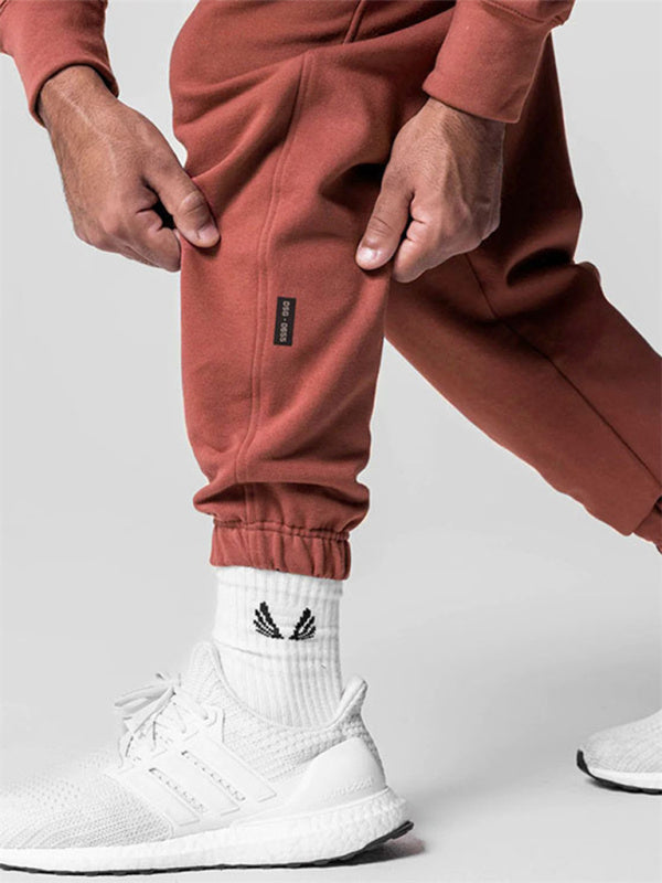 Men's Sports Solid Color Letter Embroidered All-Match Leggings Sweatpants