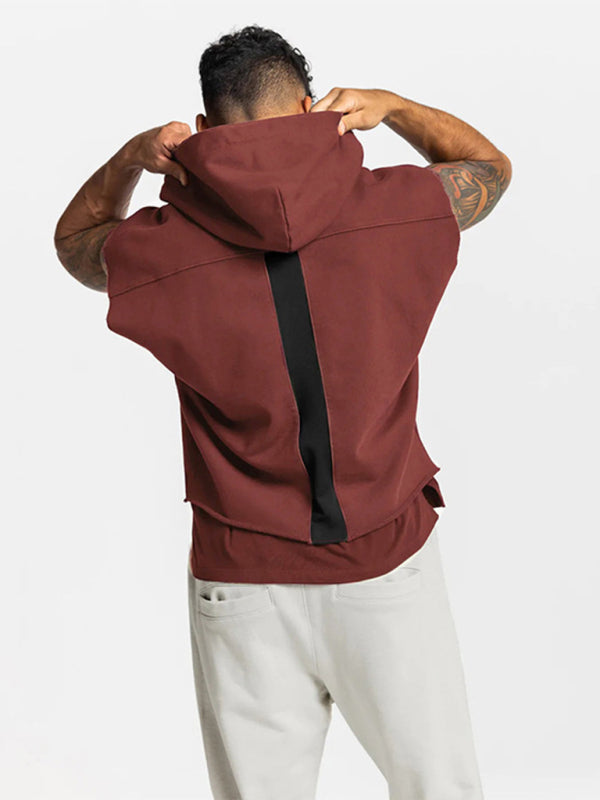 Men's Solid Color Comfort Sleeveless Hoodie
