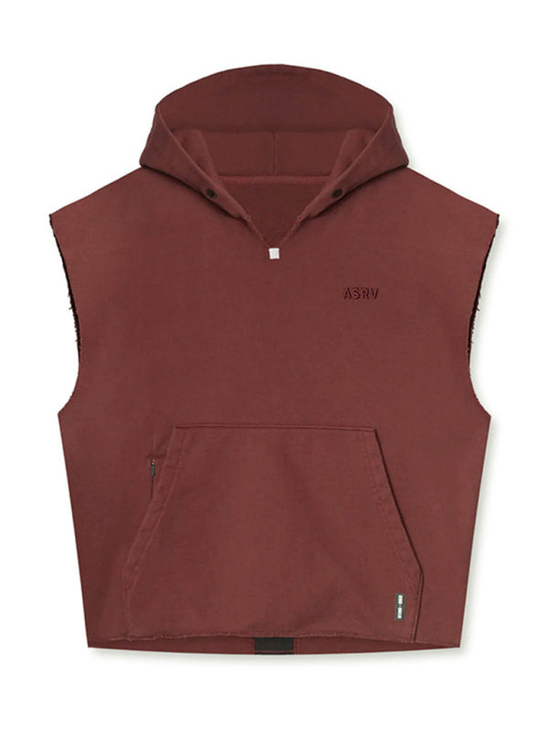 Men's Solid Color Comfort Sleeveless Hoodie
