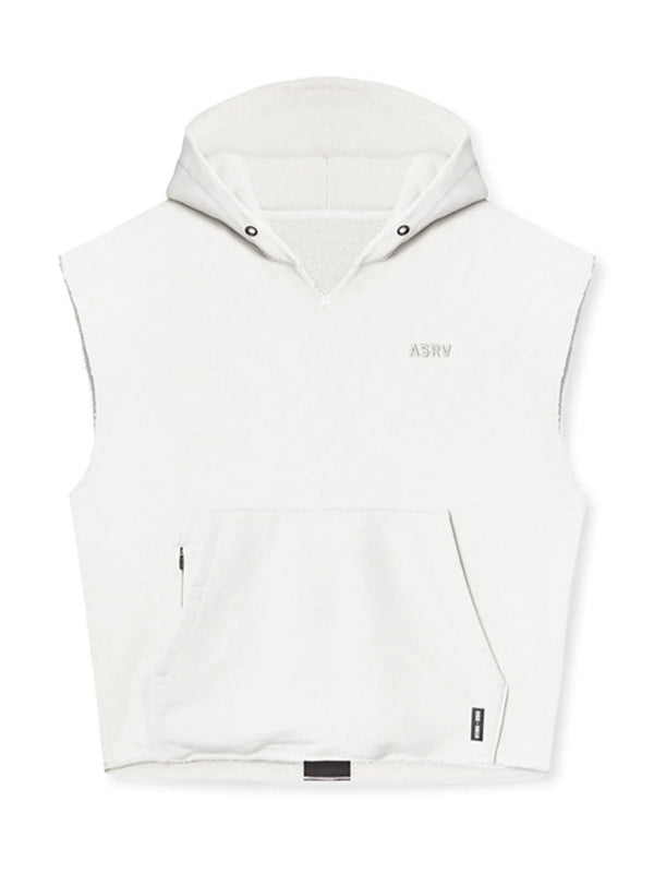 Men's Solid Color Comfort Sleeveless Hoodie