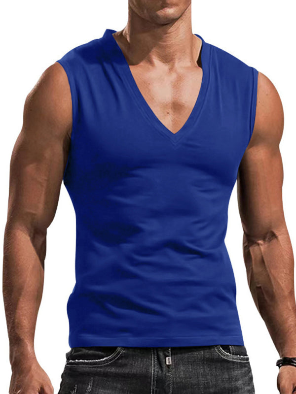 Men's Solid Color Sculpt Cotton Tank