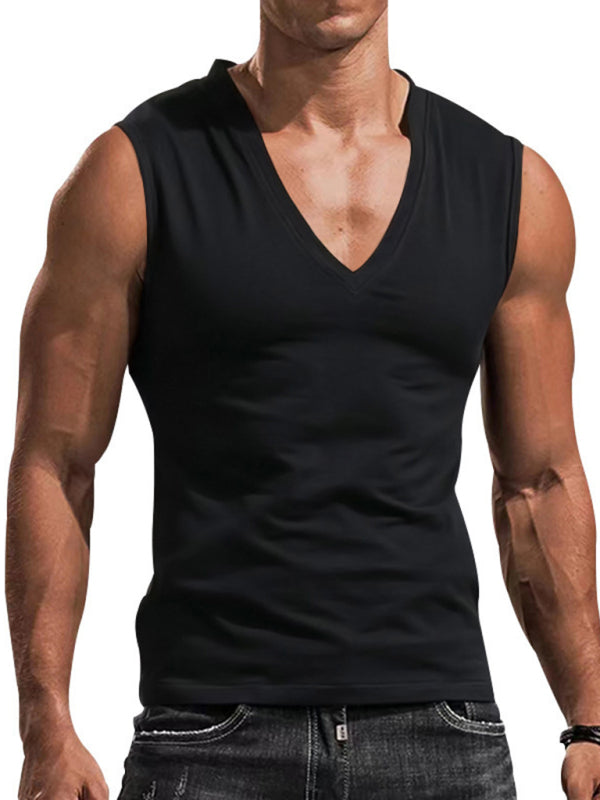 Men's Solid Color Sculpt Cotton Tank