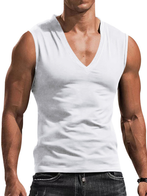 Men's Solid Color Sculpt Cotton Tank