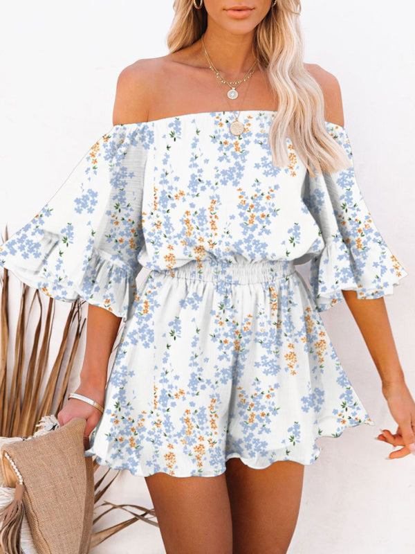 Women's Solid Color Off-the-shoulder Chiffon Romper - Healthier Me Beauty, LLC