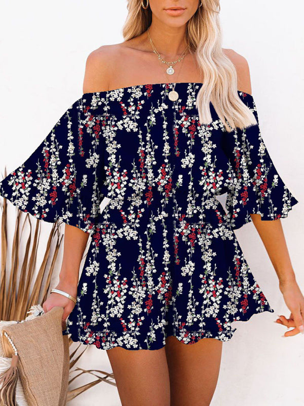 Women's Solid Color Off-the-shoulder Chiffon Romper - Healthier Me Beauty, LLC