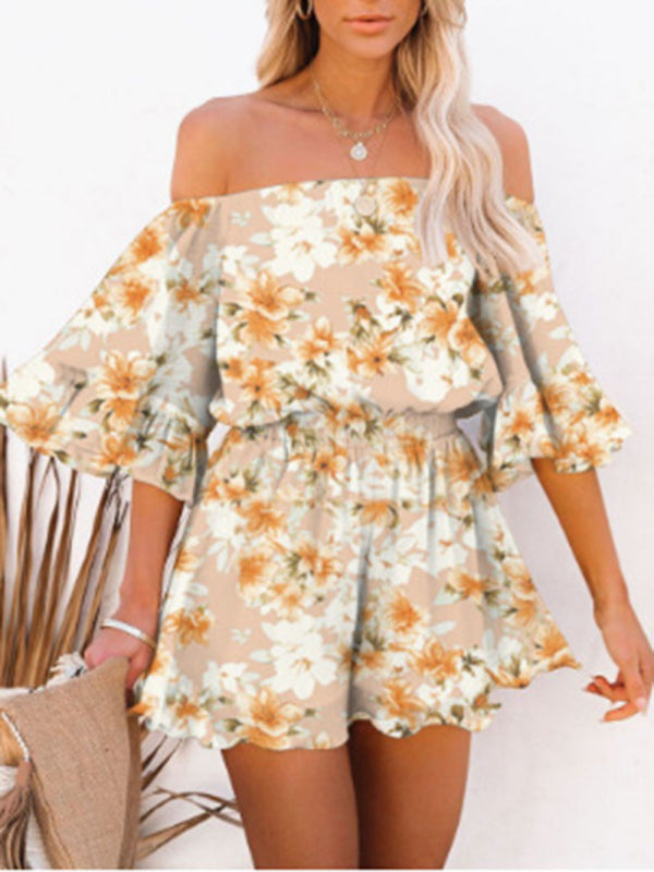 Women's Solid Color Off-the-shoulder Chiffon Romper - Healthier Me Beauty, LLC