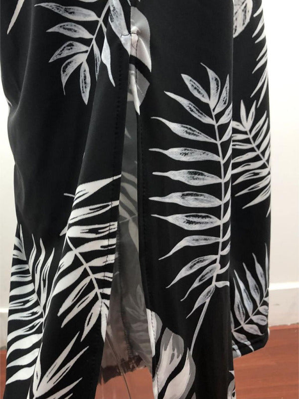 Women's Irregular Printed Halter Neck Jumpsuit - Healthier Me Beauty, LLC
