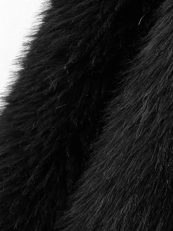 New women's faux fur lapel short coat