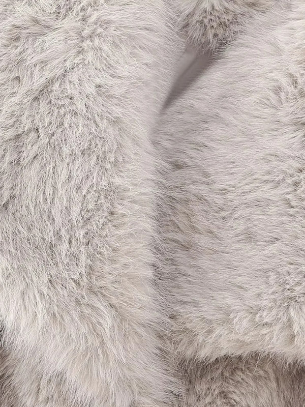 New women's faux fur lapel short coat