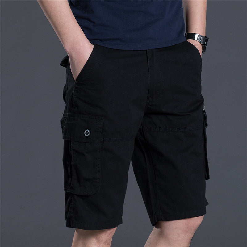 New Thin Workwear Shorts Solid Color Loose Multi-Pocket Straight Casual Pants