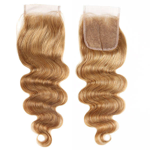 Honey Blonde Body Wave Bundles With Closure #27 Color Human Hair - Healthier Me Beauty, LLC