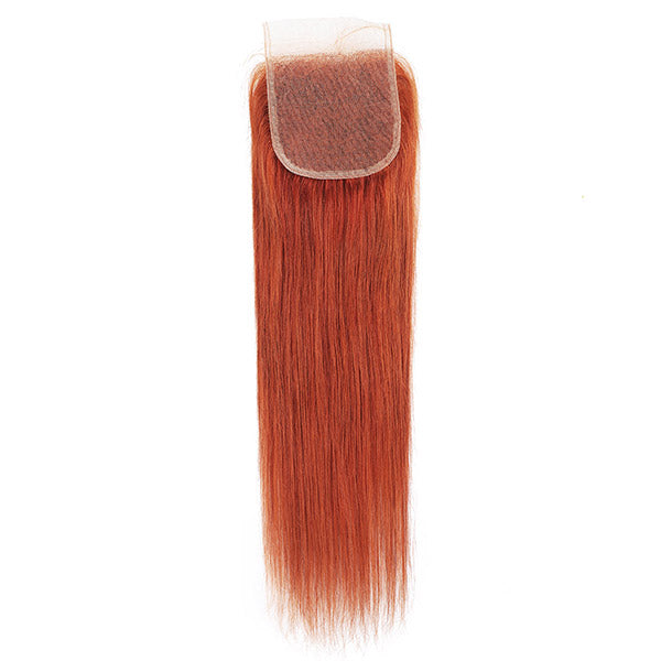 Ginger Hair Bundles with Closure Straight Human Hair 3 Bundles with HD Transparent Lace Closure - Healthier Me Beauty, LLC