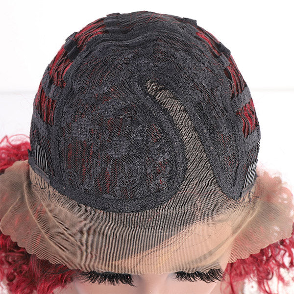 Ombre 1B/99J Curly Short Bob Human Hair Wigs - Healthier Me Beauty, LLC
