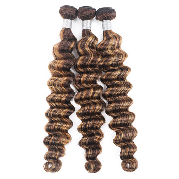 Honey Blonde Ombre Bundles Virgin Human Hair Loose Deep Wave Hair 3 Bundles - Healthier Me Beauty, LLC