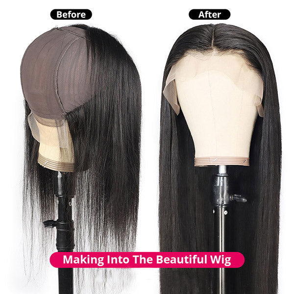 Straight Human Hair 13x4 Lace Front Pre Plucked With Natural Hairline - Healthier Me Beauty, LLC