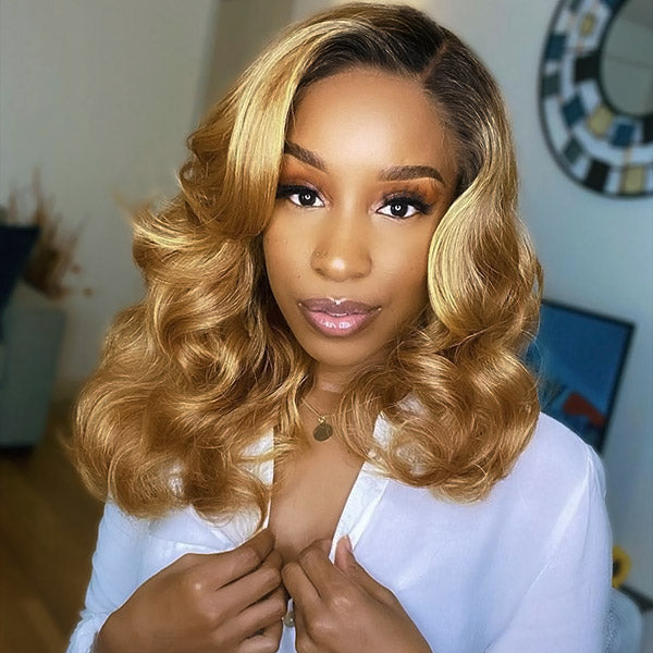 Ombre Human Hair Wigs Body Wave Hair 13*4 Lace Front Wigs Affordable HD Lace Front Wigs - Healthier Me Beauty, LLC