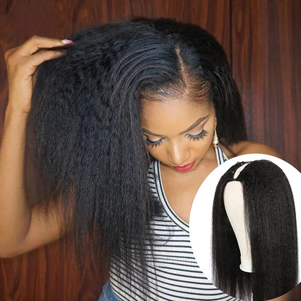 Kinky Straight V Part Wig No Lace Wigs Beginner Friendly Wigs - Healthier Me Beauty, LLC