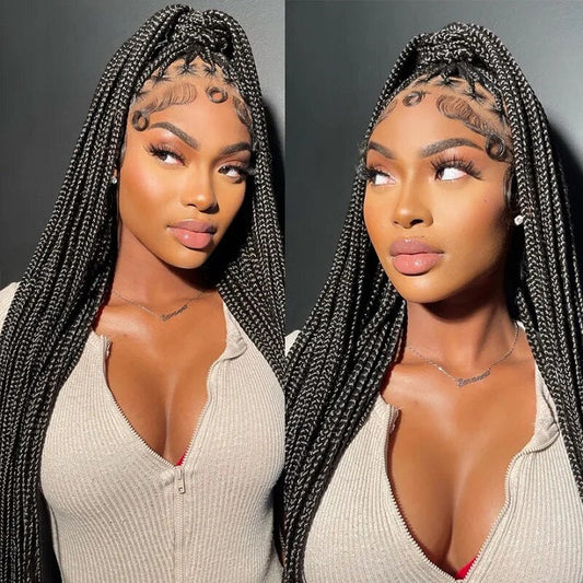 Glueless Knotless Full Lace Braided Wig for Women
