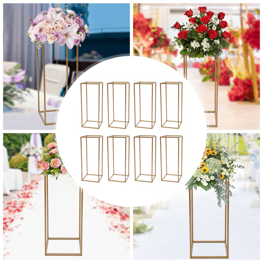 10pcs Golden Wedding Flower Vase, Metal Column